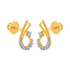 18k (750) Yellow Gold and Diamond Stud Earrings for Women