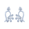 18k (750) White Gold and Diamond Stud Earrings for Women