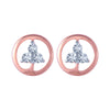 18k (750) Rose Gold and Diamond Stud Earrings for Women