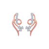 18k (750) Rose Gold and Diamond Stud Earrings for Women