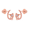 18k (750) Rose Gold and Diamond Stud Earrings for Women