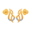 18k (750) Yellow Gold and Diamond Stud Earrings for Women