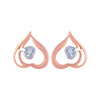 18k (750) Rose Gold and Diamond Stud Earrings for Women