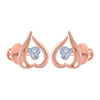 18k (750) Rose Gold and Diamond Stud Earrings for Women