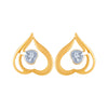 18k (750) Yellow Gold and Diamond Stud Earrings for Women