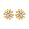 18k (750) Yellow Gold and Diamond Stud Earrings for Women