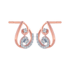 18KT (750) Rose Gold and Diamond Stud Earrings for Women