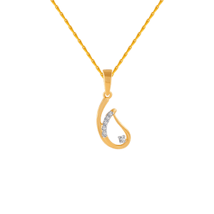 18KT (750) Yellow Gold And Diamond Pendant For Women