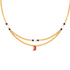 18K Gold Mangalsutra adorned with a red stone from PC Chandra\
 Jewellers' Mangalsutra Collection 