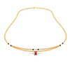 18K Gold Mangalsutra adorned with a red stone from PC Chandra\
 Jewellers' Mangalsutra Collection 