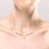 18K Square shaped Diamond Mangalsutra with red stone from Diamond Mangalsutra collection 