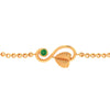 18K Gold Bracelet Leafy Kalka Style with Green Stone