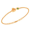 18K Gold Bracelet Leafy Kalka Style with Green Stone