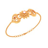 18K 6 Gold Flowers Red Gems with Pink Pearl Bracelet