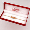 18K 6 Gold Flowers Red Gems with Pink Pearl Bracelet