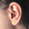 18K Dia Shape Gold Earrings with Diamond