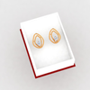 Oval shape 18K Gold and Diamond Mini Earrings