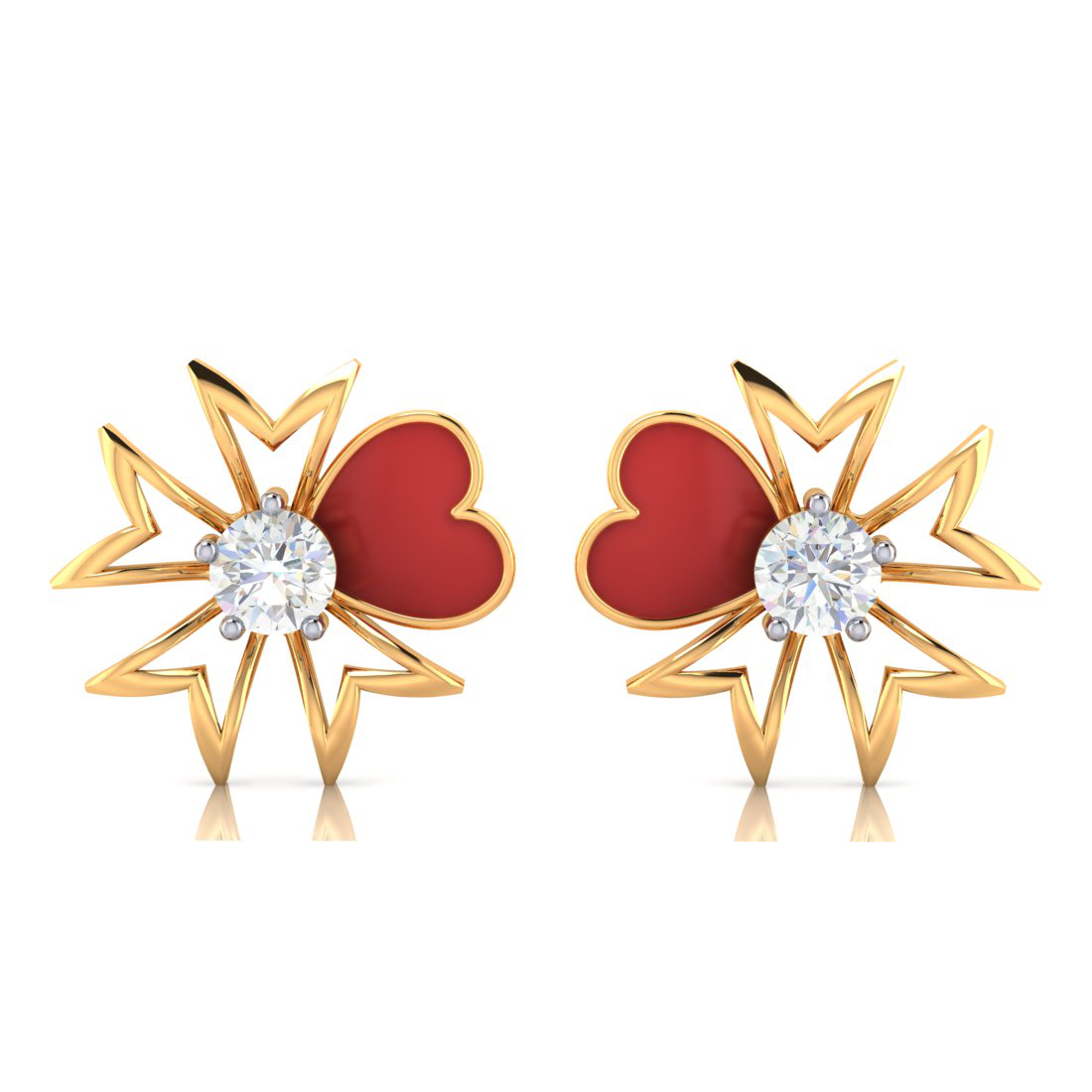 Edgy Heart Patel shape 18K Gold Earrings | PC Chandra Jewellers – P.C ...