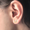 Fence style 18K Gold Earrings with Diamonds