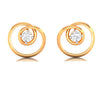 Twirled Designed Diamond And 18k Gold Earrings