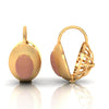 18K gold earrings with delicate work and a touch of rose gold