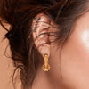 18K beautiful gold earrings with elaborate artistry 