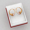 18K beautiful gold earrings with elaborate artistry 