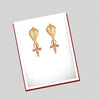 18K delicate earrings with leafy motif and a rose gold floral pattern 