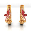 18K gold earrings with rose gold coloured butterfly sitting on a flower design 