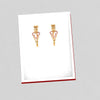 18K sturdy gold earrings with a hint of rose gold hue