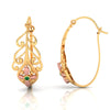 18K beautiful earrings with distinct design and rose gold floral motif 