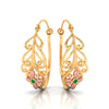 18K beautiful earrings with distinct design and rose gold floral motif 