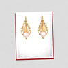 18K gold earrings with a very beautiful design featuring a spherical bead in between 