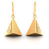 18K exquisite conical-shaped gold earrings