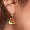 18K magnificent reddish-conical gold earrings