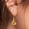 18K attractive gold earrings with a unique conical shape