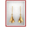 18K attractive gold earrings with a unique conical shape