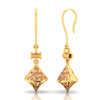 18K stunning gold earrings with elegant rose gold work 