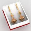 18K stunning gold earrings with elegant rose gold work 