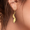 18K simple spiral-patterned gold earrings