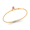 18K Rose with 'Love' Word Gold Bracelet