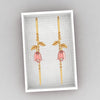 18K Rose with Leafy Style Gold Earrings