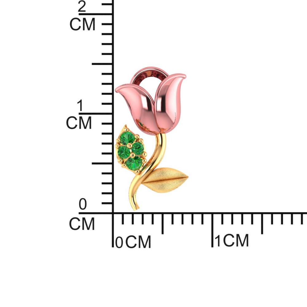 18K Rose Designed Gold Earrings