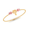 18K Heart Centered Squre with Rose Gold Bracelet