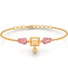 18K Heart Centered Squre with Rose Gold Bracelet