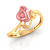 18K Rose with 'Love' Word Gold Ring