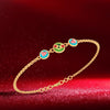 18K gold bracelet featuring three distinct heart-shaped patterns