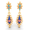 18K gold earrings with connected water droplet design and and beautiful detailing  