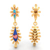 18K gold earrings with connected water droplet design and and beautiful detailing  