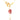 18K gold necklace with double hearts on a stone-studded tulip and a pearl drop 